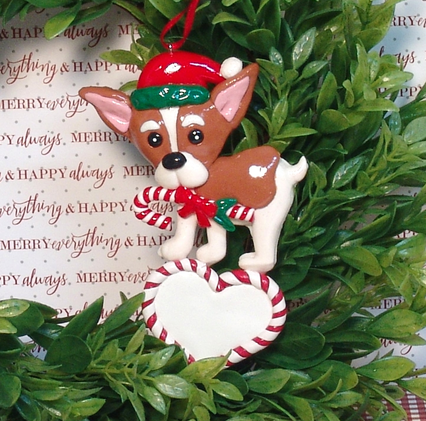 Christmas Puppy Dog Personalized Christmas Ornament