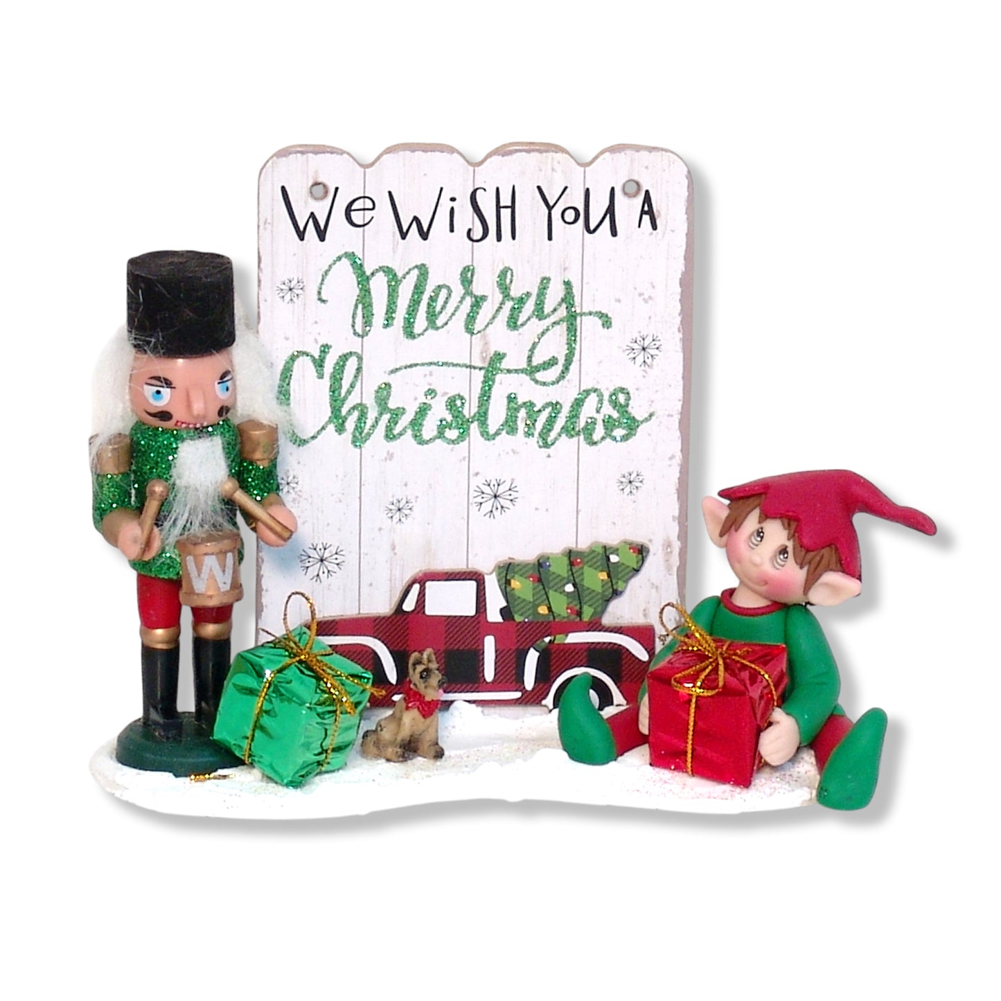 Elliot the Elf with Nutcracker & Plaque