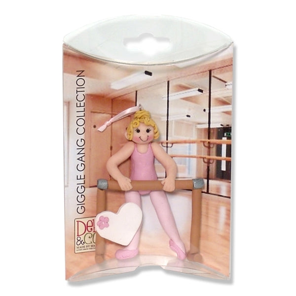 BALLERINA in Pink Leotard Ballet Dancer Personalized Dance Ornament in Custom Gift Box - Blonde