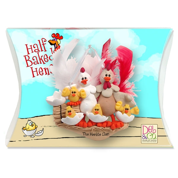 Half Baked Hen Family of 6 Family Ornament in Box - Limited Edition