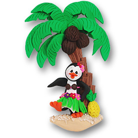 Polly Penguin with Palm Tree