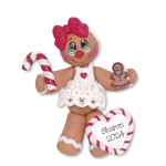 Gingerbread Girl HANDMADE POLYMER CLAY Christmas Ornament