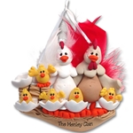Half Baked Hen Family of 7 Family Ornament - Limited Edition