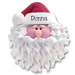 Santa Face w/Noodle Beard<br>Personalized Ornament - SMALL