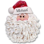 Santa Face w/Noodle Beard<br>Personalized Ornament