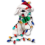 Dog / Puppy w/Christmas Lights<br>Personalized Dog Ornament