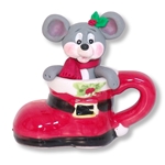 Christmas Mouse in Santa Boot Cup Figurine