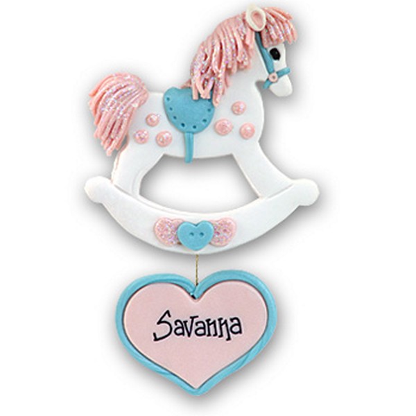 personalized rocking horse ornament