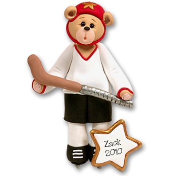 Hockey Belly Bear<br>Personalized Ornament