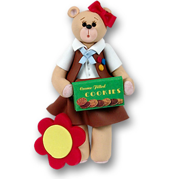 Belly Bear Brownette Personalized Christmas Ornament