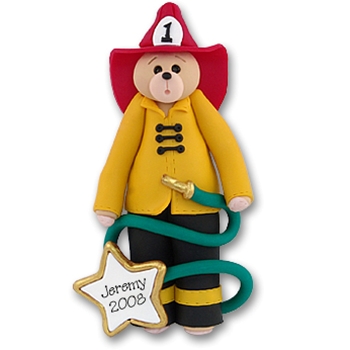 Belly Bear Fireman Personalized Ornament - Limited Edition