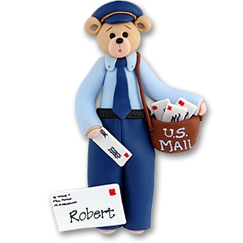 Belly Bear Mailman<br>Personalized Ornament