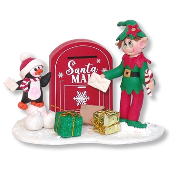 Elliot the Elf with Petey Penguin and Mailbox