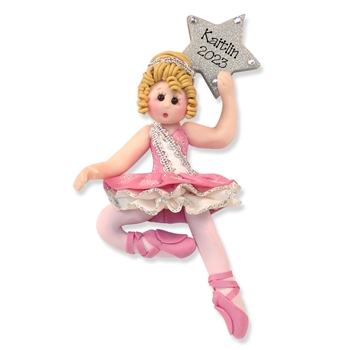Ballerina Handmade Personalized Ornament - Blonde