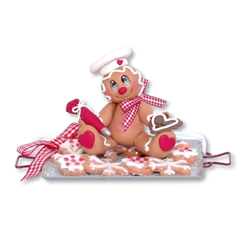 Gingerbread Clay Figure on Gingerbread Cookie Tray
