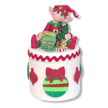 Elf Candy or Trinket Jar - Handmade Polymer Clay