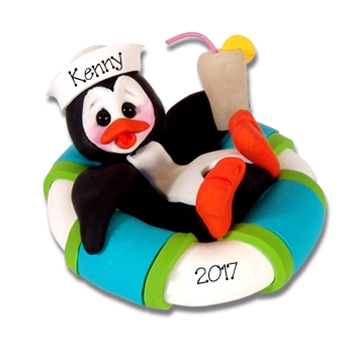 Petey Penguin in Float Personalized Christmas Ornament Limited Edition