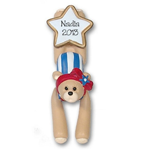 Gymnast Belly Bear<br>RESIN Personalized Ornament