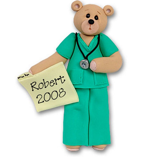 Belly Bear Male Nurse/EMT<br>Personalized Ornament