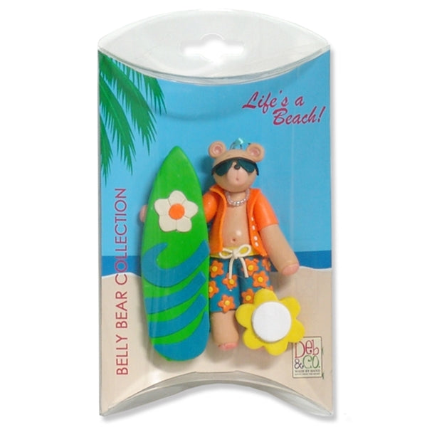 Belly Bear Surfer Personalized Ornament in Custom Gift Box
