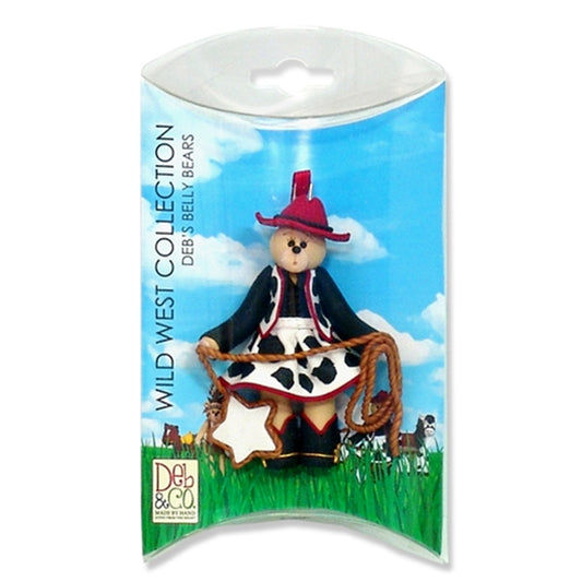 Belly Bear Cowgirl Personalized Ornament in Custom Gift  Box