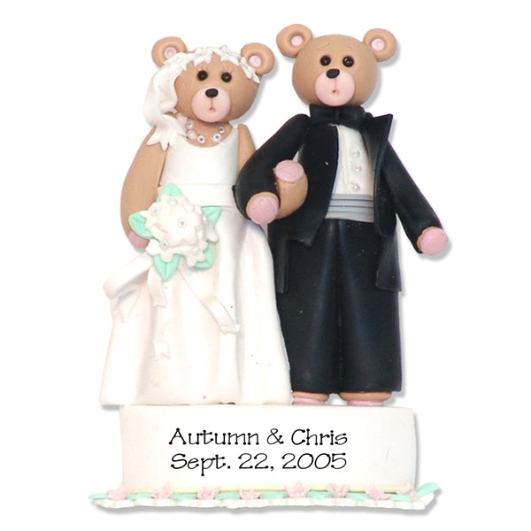 Bride & Groom Belly Bear Personalized Wedding Ornament