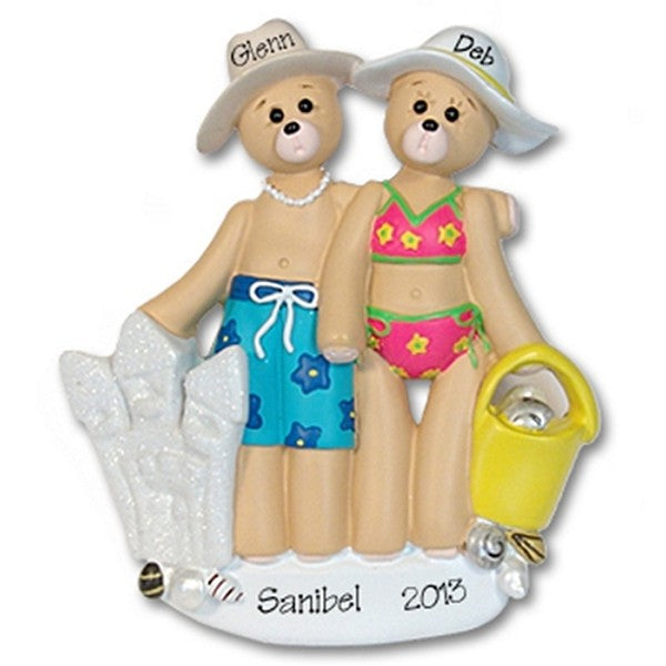 RESIN<br>Beach Belly Bears<br>Personalized Family / Couples Ornament