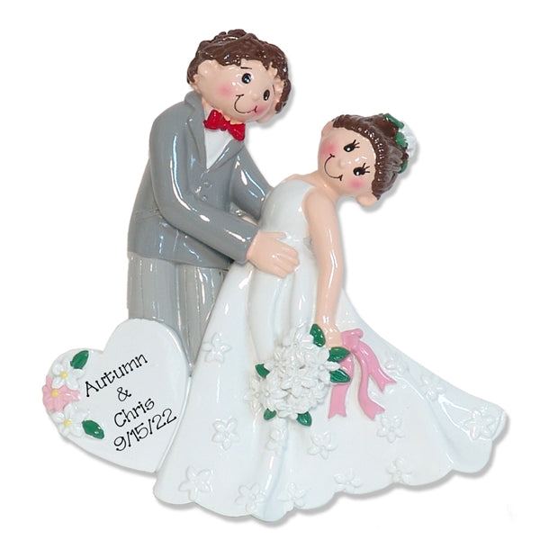 Bride & Groom RESIN Personalized Wedding Ornament
