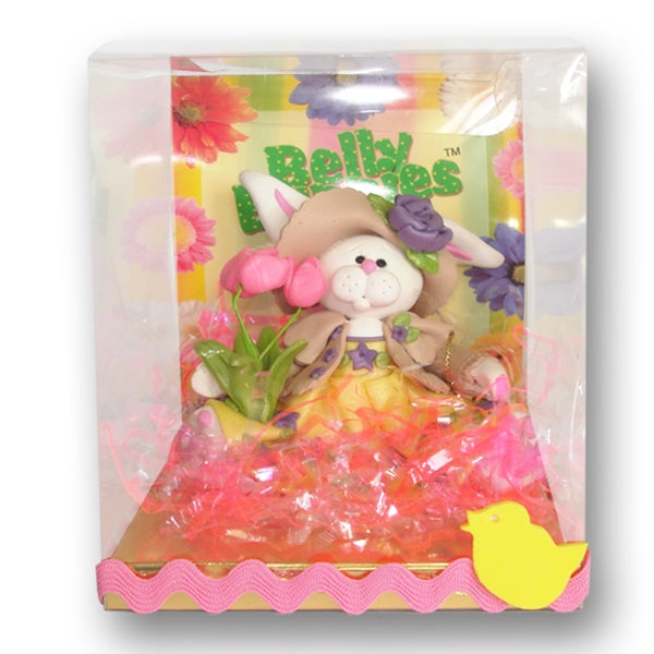 Belly Bunny Girl w/Tulips Easter  Figurine in Custom Gift Box