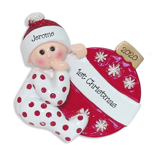 Baby with Ornament Personalized 1st Christmas Ornament - RESIN