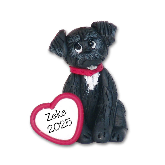 Black Terrier Puppy Dog Handmade Ornament