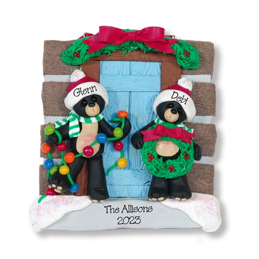 Black Bear Couple at the Cabin - Plaque