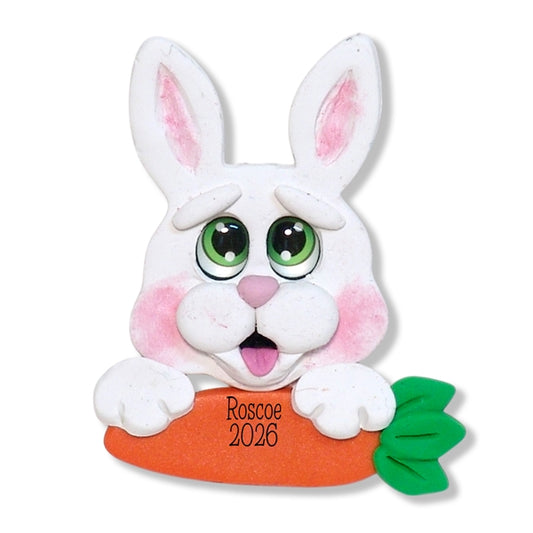 Small Bunny w/Carrot Easter Ornament
