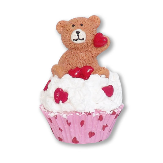 Valentine Cupcake with Resin Bear  -2