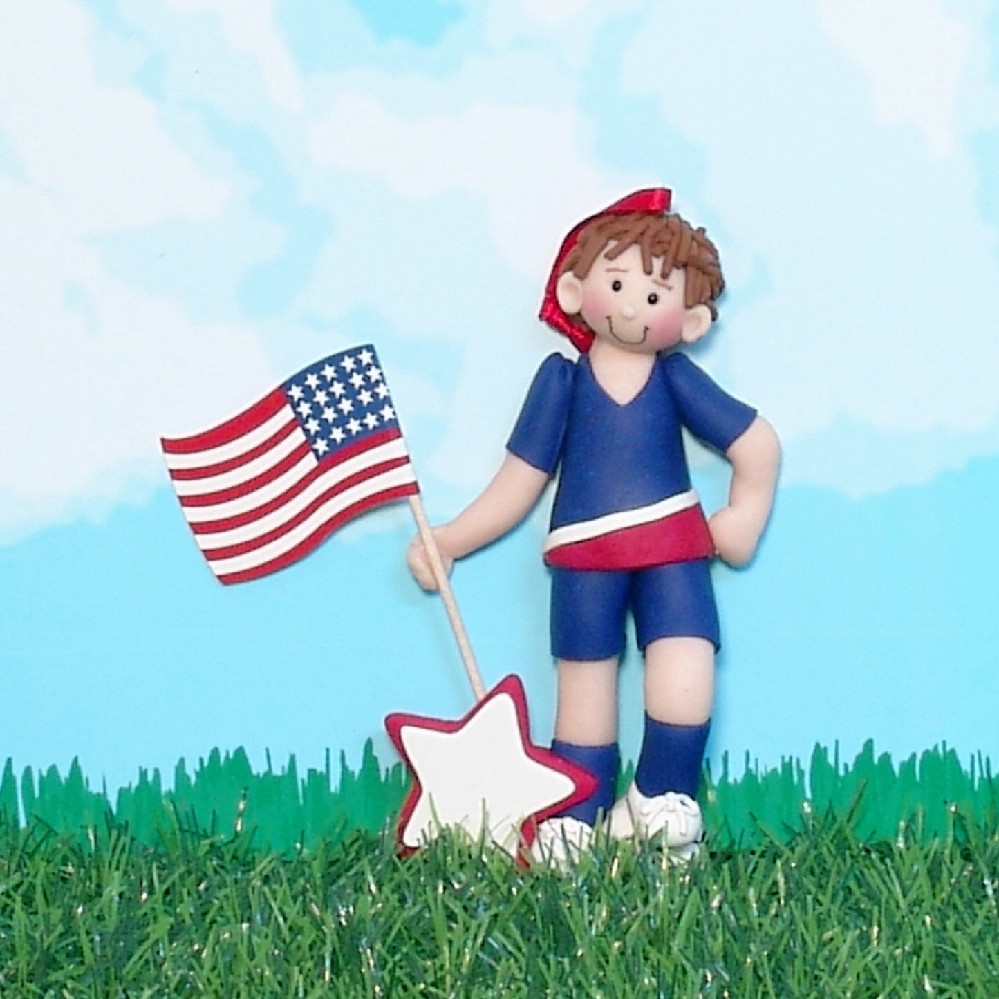 World Cup Soccer Player Handmade Polymer Clay Ornament