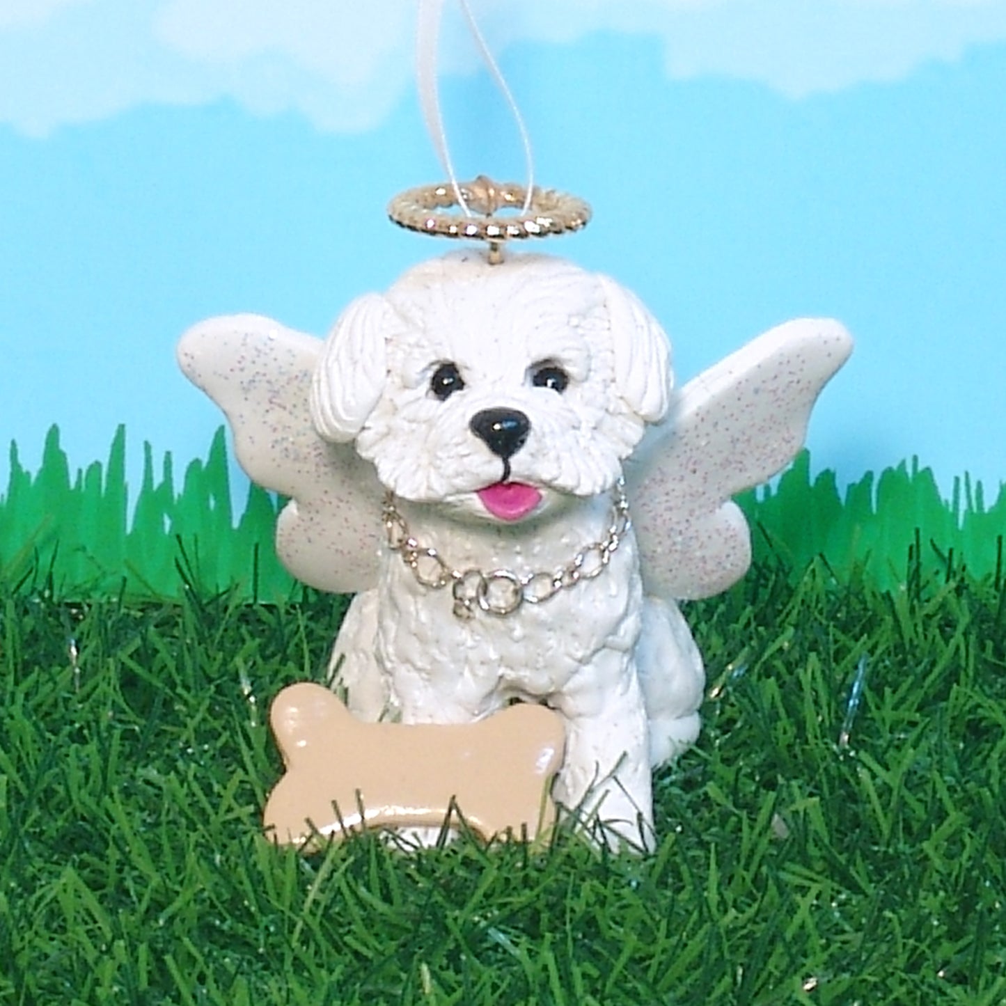 Maltese / Shih Tzu Puppy Dog Angel Ornament