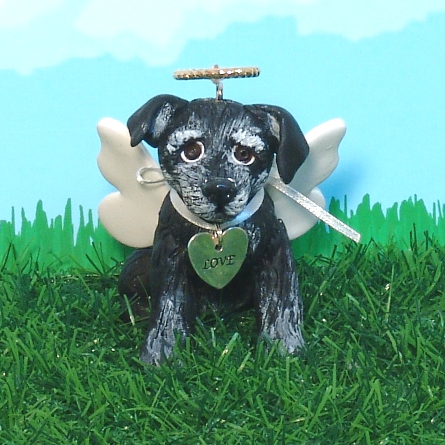 Black Labrador Retriever Dog with Wings and Halo Memorial Ornament