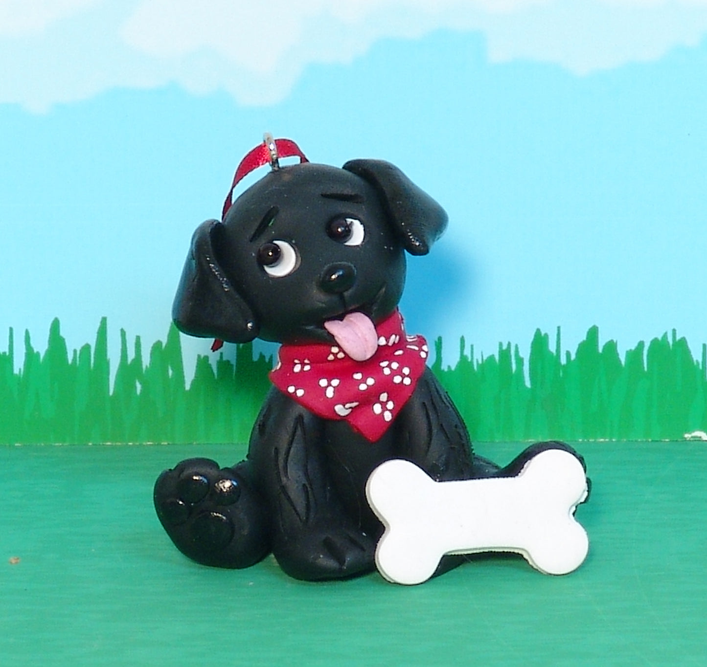 Black Lab / Labrador Retriever Puppy Dog Ornament