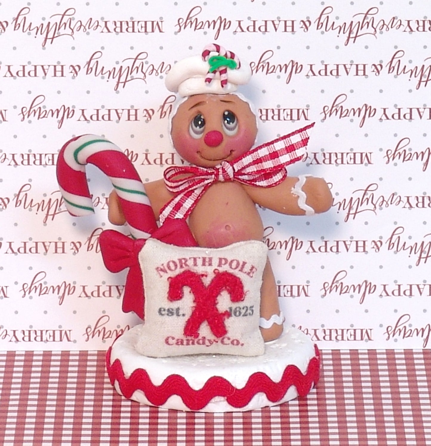 Gingerbread Figurine with Large Candy Cane