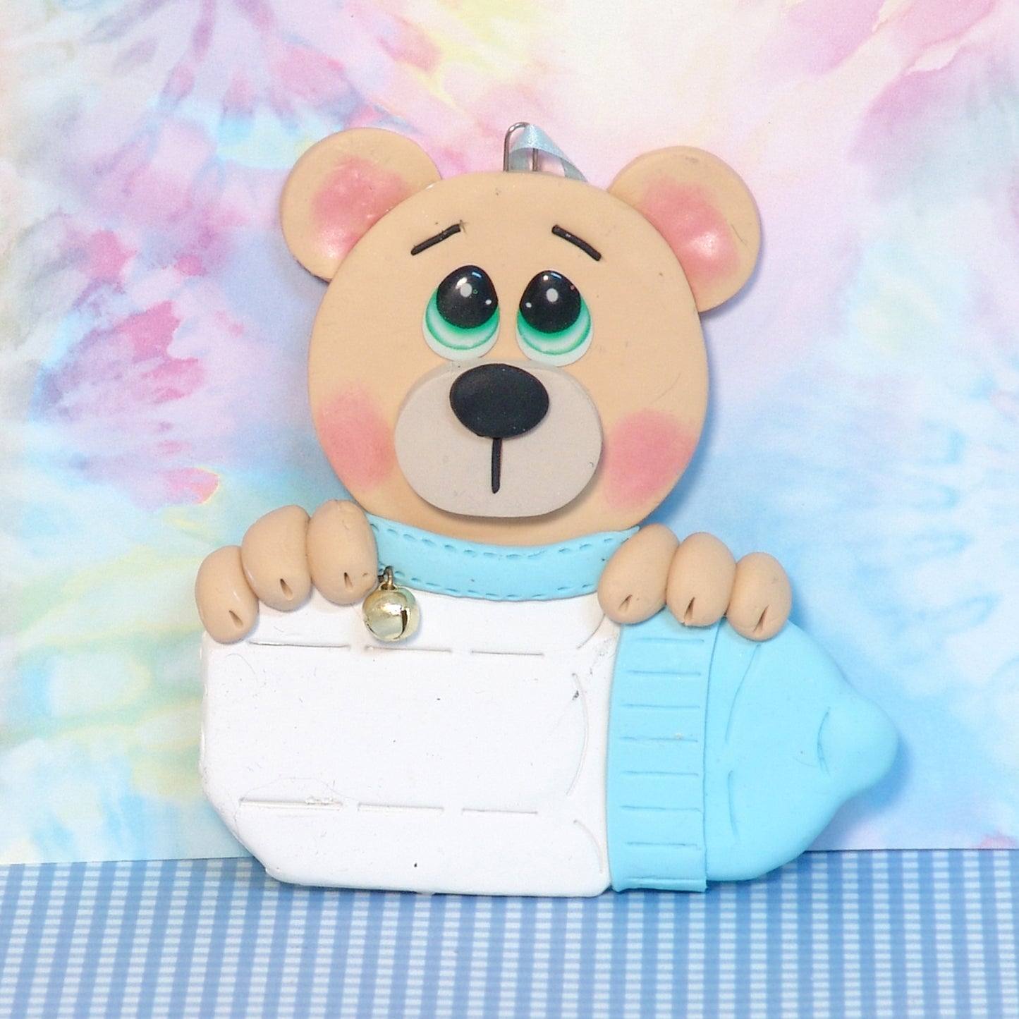 Bear with Baby Bottle Personalized Boy Ornament