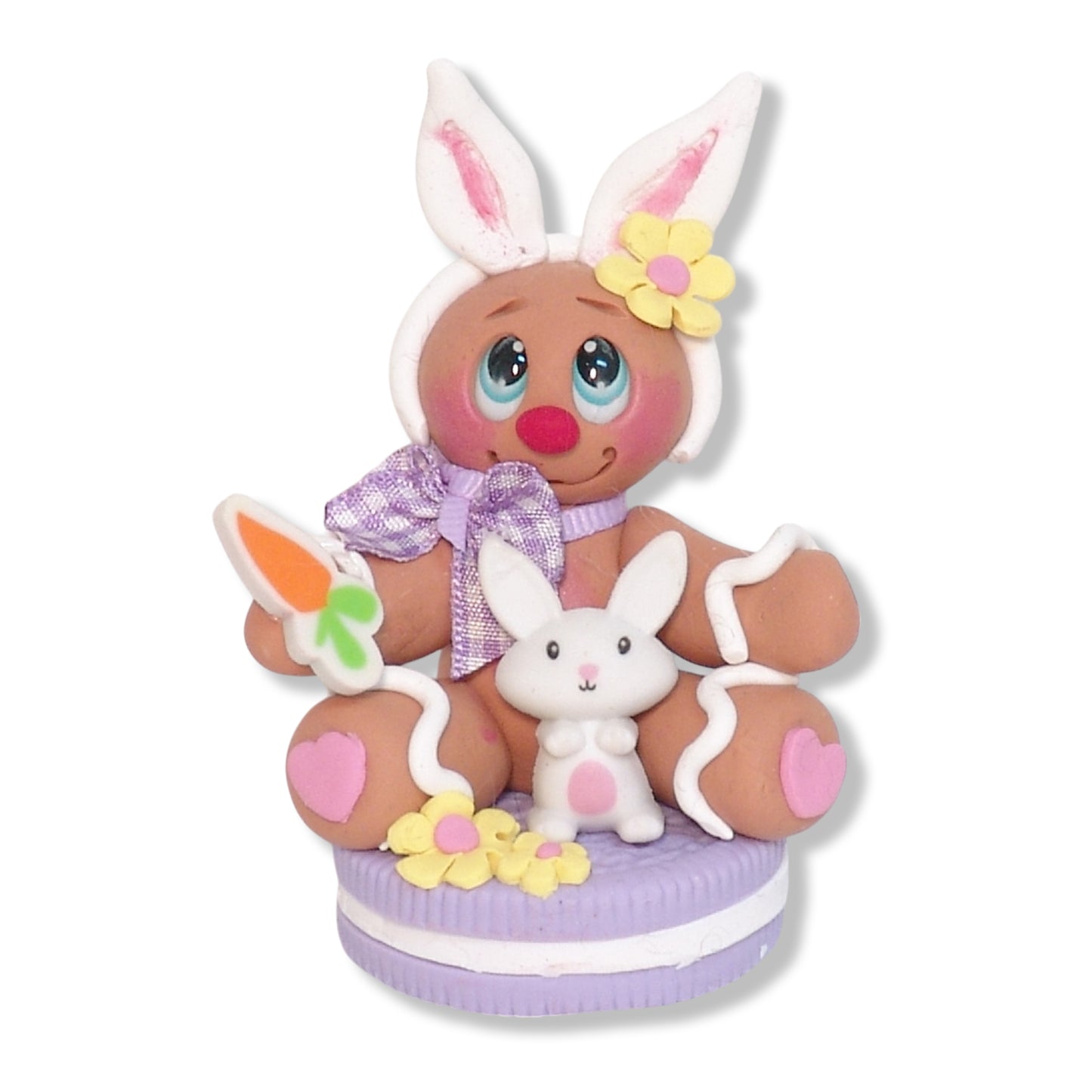 Easter "Gingy" on Lavender Cookie Handmade Ornament