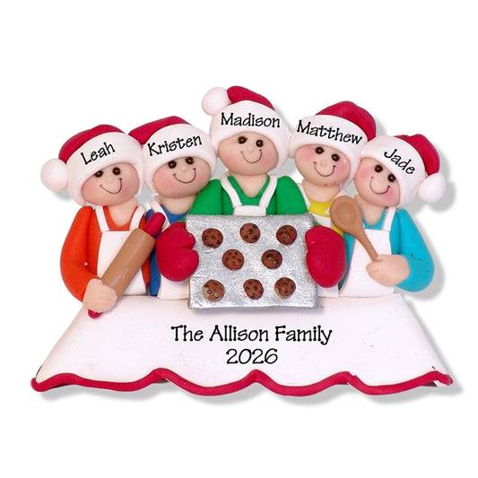 Baking Family if 5 Polymer Clay Ornament