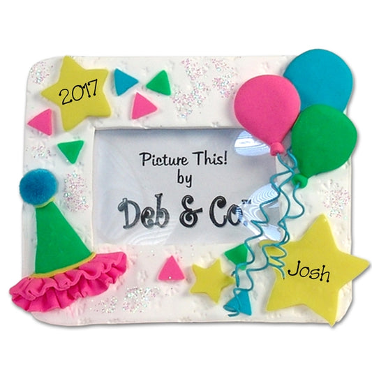 Party Personalized Christmas Ornament / Picture Frame in Custom Gift Box