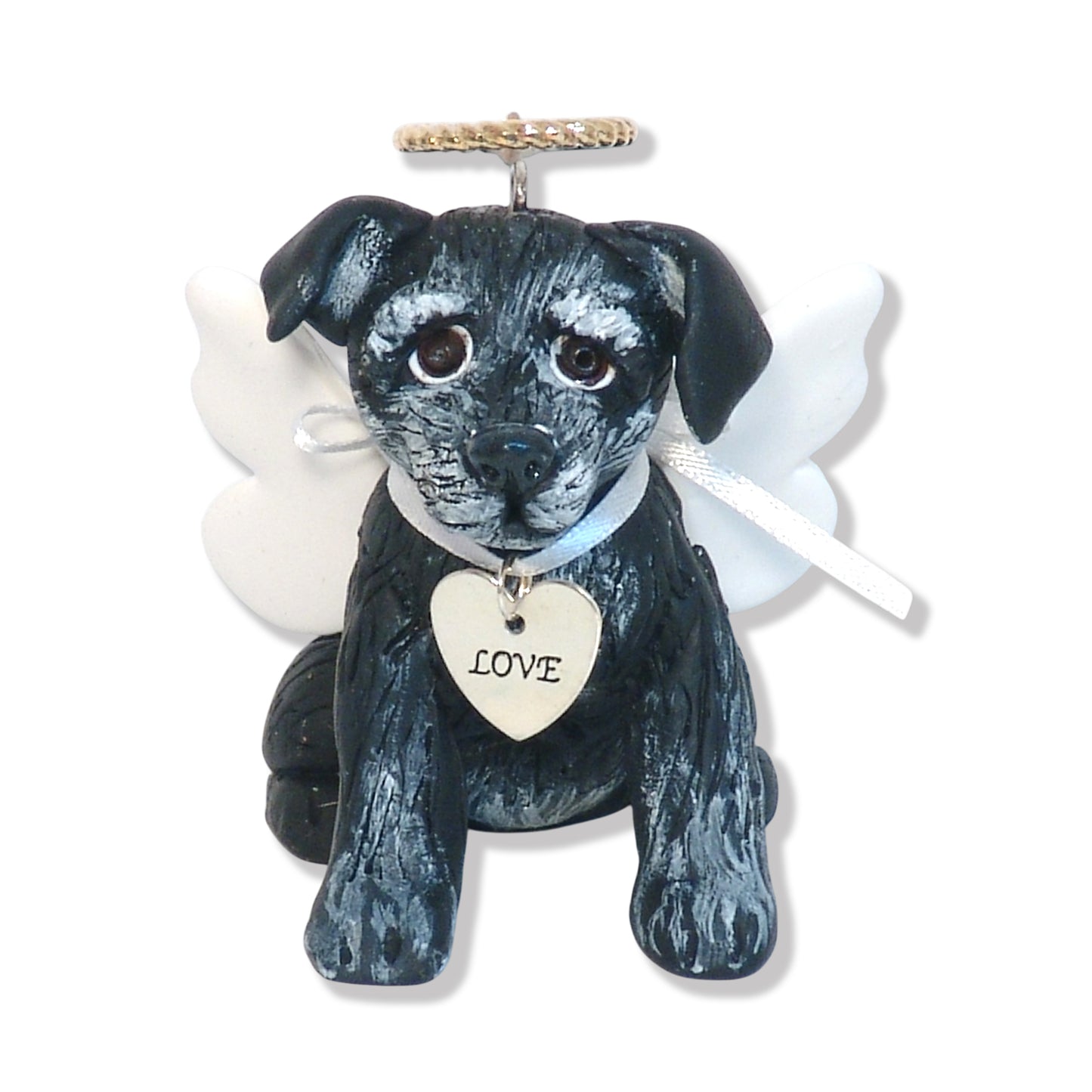 Black Labrador Retriever Dog with Wings and Halo Memorial Ornament