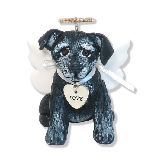 Black Labrador Retriever Dog with Wings and Halo Memorial Ornament