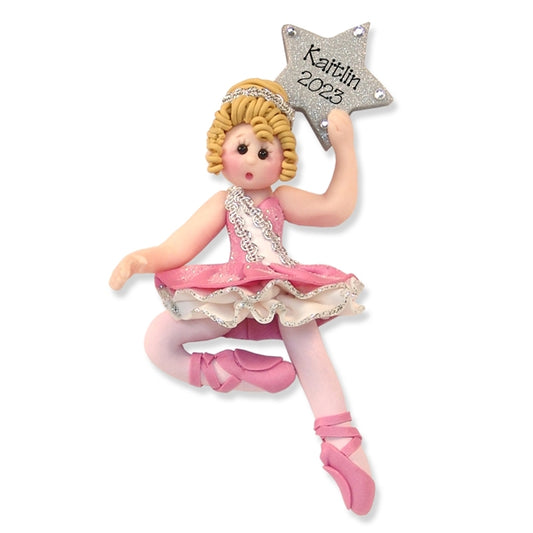 Ballerina Handmade Personalized Ornament - Blonde