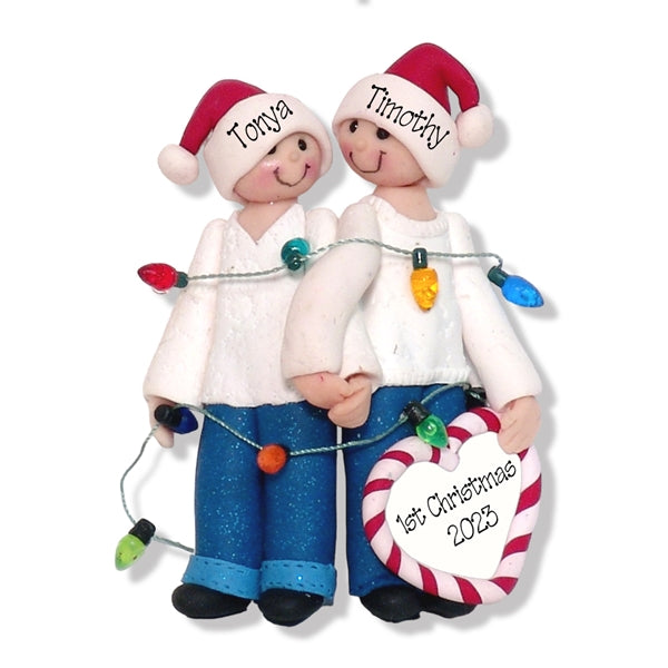 Couple with Lights Handmade Personalized Ornament