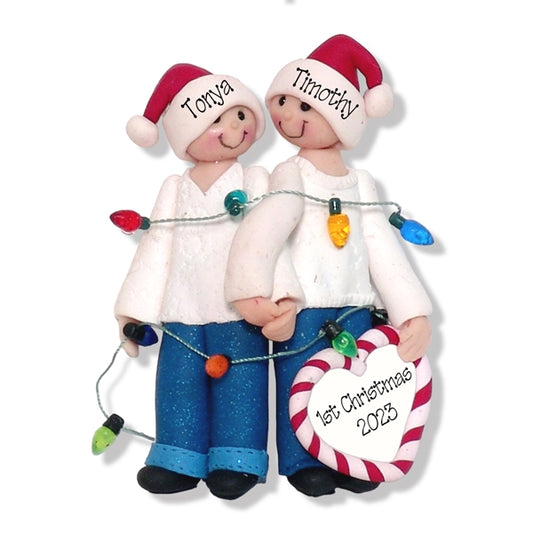 Couple with Lights Handmade Personalized Ornament