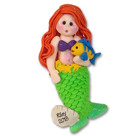 Giiggle Gang Mermaid Handmade Polymer Clay Personalized Ornament