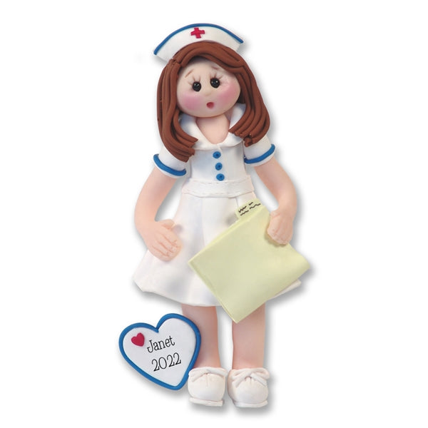 Giggle Gang Nurse Handmade Polymer Clay Personalized Ornament in Custom Gift Box